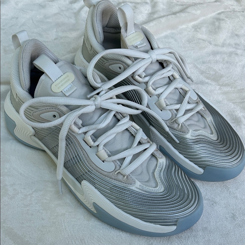 adidas White and Silver Women's Athletic Sneakers